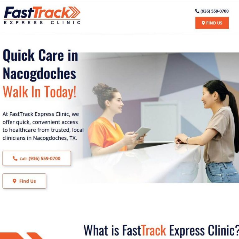 FastTrack Clinic website feature